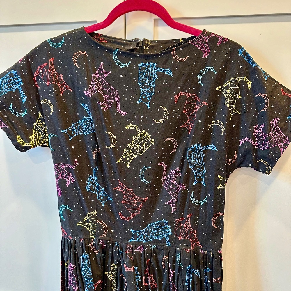Woman’s dress, Cats in Space, handmade.